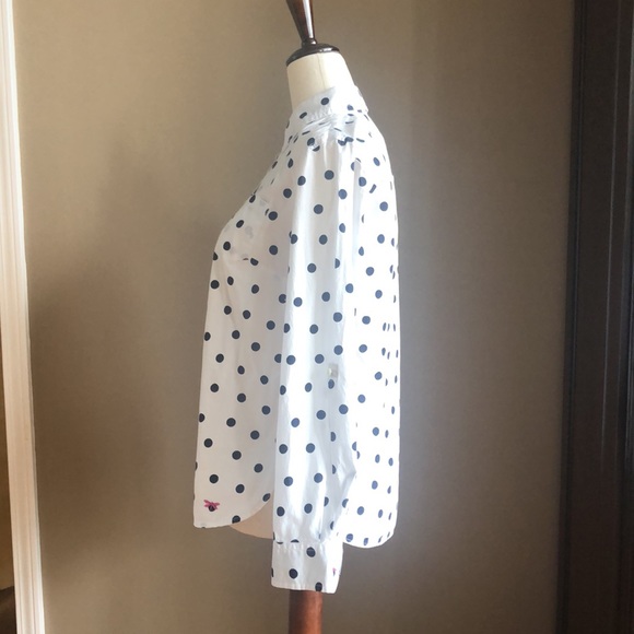 Talbots, XS, Blue Polka Dot blouse - Picture 2 of 6